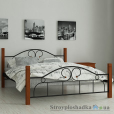 Кровать металлическая Мадера Принцесса, 120х190 см, основа - металические трубки, черная