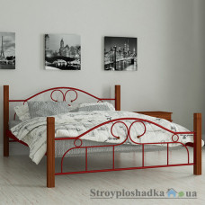 Кровать металлическая Мадера Принцесса, 90х190 см, основа - металические трубки, красная