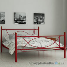Ліжко металеве Мадера Роуз, 140х190 см, основа - дерев′яні ламелі, червоне