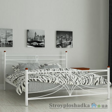 Ліжко металеве Мадера Тіффані, 120х190 см, основа - дерев′яні ламелі, біле