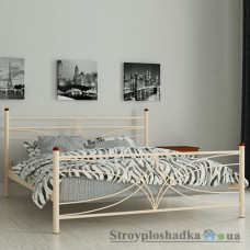 Кровать металлическая Мадера Тиффани, 120х190 см, основа - деревянные ламели, бежевая