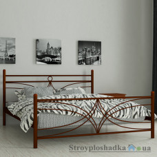 Кровать металлическая Мадера Тиффани, 120х190 см, основа - деревянные ламели, коричневая