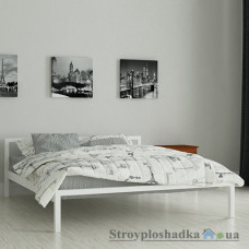 Кровать металлическая Мадера Вента, 140х190 см, основа - деревянные ламели, белая