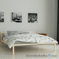 Кровать металлическая Мадера Вента, 140х190 см, основа - деревянные ламели, бежевая