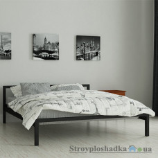 Ліжко металеве Мадера Вента, 120х200 см, основа - дерев′яні ламелі, чорне