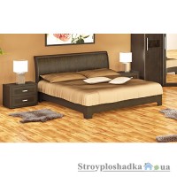 Кровать Мебель Сервис Токио, 169х92.5х223 см, ЛДСП/МДФ, венге темный/темный кожзаменитель 