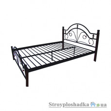 Ліжко Метал дізайн Діана, 160х115х210 см, метал/дерево, чорний бархат/яблуня