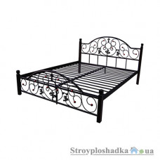 Ліжко Метал дізайн Жозефіна, 160х110х210 см, метал/дерево, чорний бархат/яблуня