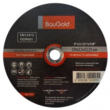 Круг отрезной по металлу и нержавеющей стали BauGold 230x2.5x22.23