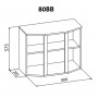 Кухонний модуль Меблі Сервіс Аліна, верхня шафа-вітрина 80 см, мармур