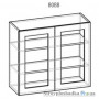 Кухонный модуль Мебель Сервис Ника рамка, верхний шкаф-витрина 80 см, яблоня