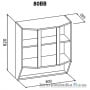 Кухонный модуль Мебель Сервис Павлина, верхний шкаф-витрина 80 см, ольха