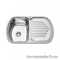 Кухонна мийка Delfi DF7749S врізна, товщина 0.8 мм, декор