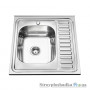 Кухонна мийка Delfi L DF6060LF накладна, товщина 0.4 мм, матова