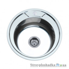 Кухонна мийка Platinum 490, товщина 0.8 мм, хром