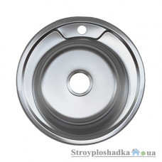 Кухонна мийка Platinum 490, товщина 0.8 мм, декор