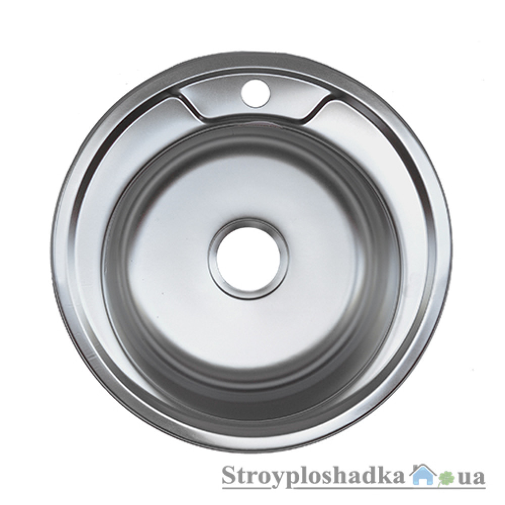 Кухонная мойка Platinum 490, толщина 0.8 мм, сатин