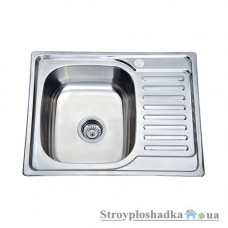 Кухонна мийка Platinum 6350, товщина 0.8 мм, хром