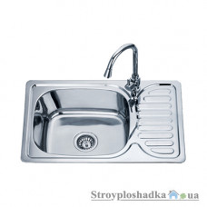 Кухонна мийка Platinum 6642, товщина 0.8 мм, хром