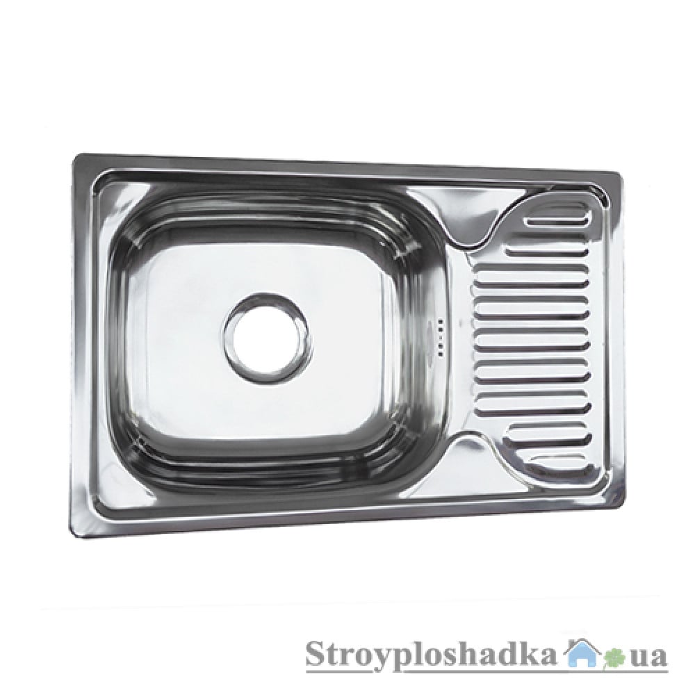 Кухонная мойка Platinum 6642, толщина 0.8 мм, сатин