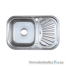 Кухонна мийка Platinum 7549, товщина 0.8 мм, декор