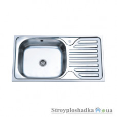 Кухонна мийка Platinum 7642, товщина 0.8 мм, хром