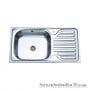 Кухонна мийка Platinum 7642, товщина 0.8 мм, хром