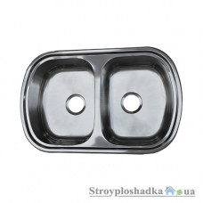 Кухонна мийка Platinum 7749D, товщина 0.8 мм, сатин