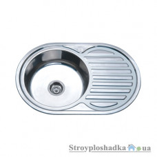 Кухонна мийка Platinum 7750, товщина 0.8 мм, хром