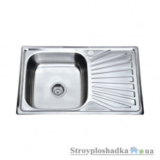 Кухонна мийка Platinum 7848, товщина 0.8 мм, хром