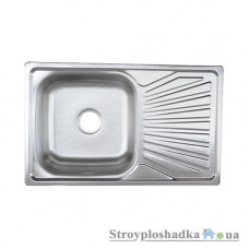 Кухонная мойка Platinum 7848, толщина 0.8 мм, сатин