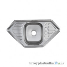Кухонна мийка Platinum 9550В, товщина 0.8 мм, сатин