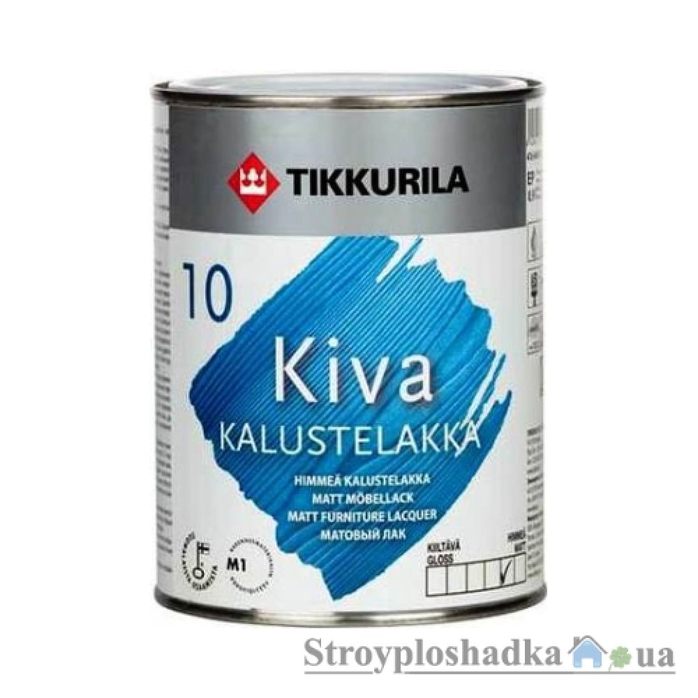 Лак акриловый мебельный Tikkurila Kiva, матовый, акриловый, 0.9 л