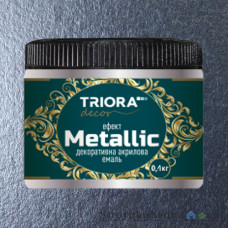Эмаль акриловая декоративная Triora с эффектом Metallic, графит, 0.1 кг