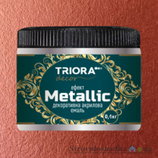 Эмаль акриловая декоративная Triora с эффектом Metallic, медь, 0.1 кг