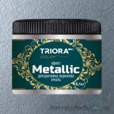 Эмаль акриловая декоративная Triora с эффектом Metallic, серебро, 0.1 кг