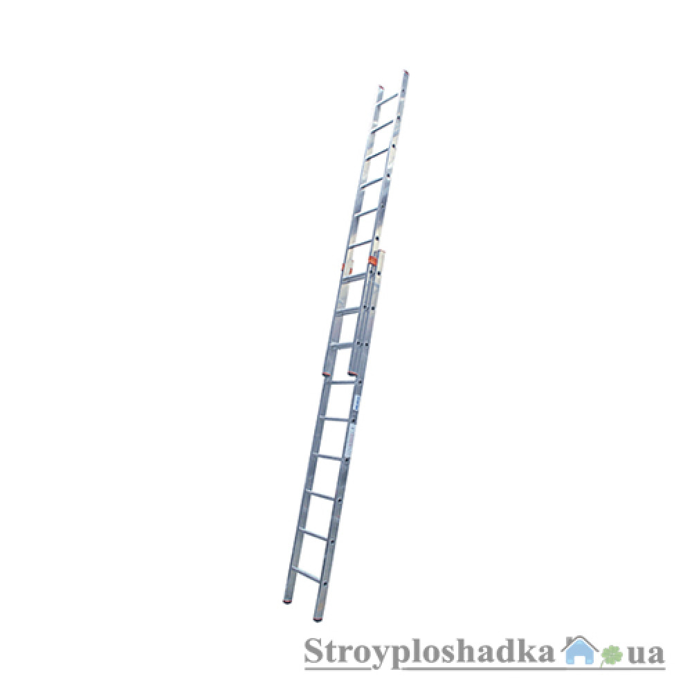Лестница универсальная двухсекционная Krause Corda 2x9 010292, алюминиевая, переносимая нагрузка - 150 кг