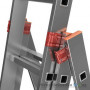 Лестница универсальная трехсекционная Krause Tribilo 3x10 120618, алюминиевая, переносимая нагрузка - 150 кг