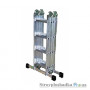 Лестница шарнирная (трансформер) Polermo 4х4, алюминиевая, переносимая нагрузка - 150 кг (70-144)