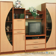 Мебельная стенка для гостиной Сокме Ольвия, 240х56х202 см, яблоня/бук 