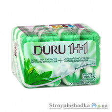 Мыло Duru 1+1, крем и зеленый чай, 4х90 г