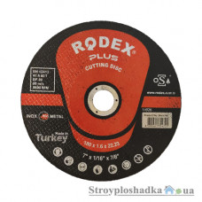 Круг отрезной по металлу Rodex, 180x1,6x22.23 мм