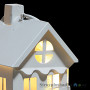 Новогодний декор Luca Lighting Домик белый, статика, голографический эффект, металл/стекло, батарейки AA (371931)