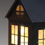Новорічний декор Luca Lighting Будиночок чорний, статика, голографічний ефект, метал/скло, батарейки AA (371929)