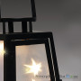 Новогодний декор Luca Lighting Фонарь черный 25 см, статика, голографический эффект, металл/стекло, батарейки AA (371942)