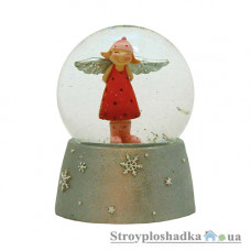 Сувенир Новогодько Ангел, водный шар d-65 мм, красный (520388)