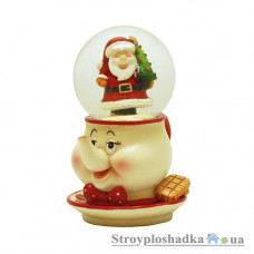 Сувенир Новогодько Дед Мороз на чашке, водный шар d-45 мм (520390)