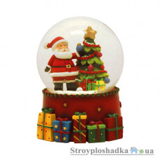 Сувенир Новогодько Дед Мороз на подставке, водный шар d-65 мм (520396)