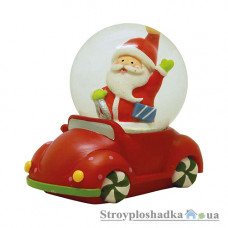 Сувенир Новогодько Дед Мороз на машине, водный шар d-45 мм (520401)