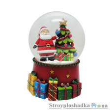 Сувенир Новогодько Дед Мороз, водный шар d-100 мм, музыкальный (520455)